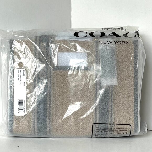 Coach Smith Tote 24 Small Leather Brown Straw Crossbody Bag CAL89 ORG PKG - Picture 2 of 11